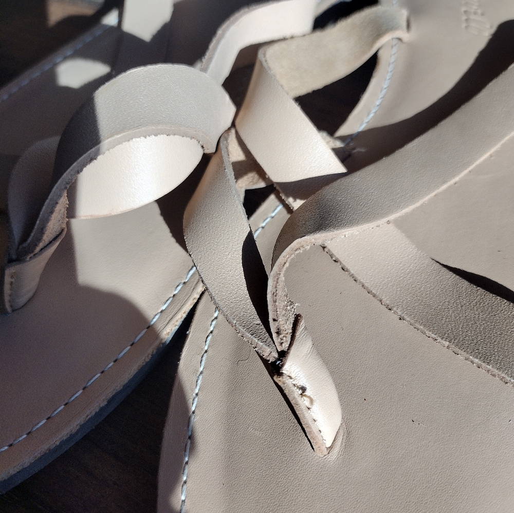 Madewell Tan Leather Boardwalk Thong Sandals Size 8.5 - Picture 5 of 8